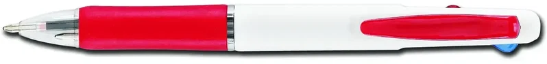 Android Pen. White plastic pen with black, blue, and red ink for trade show handouts, view 7