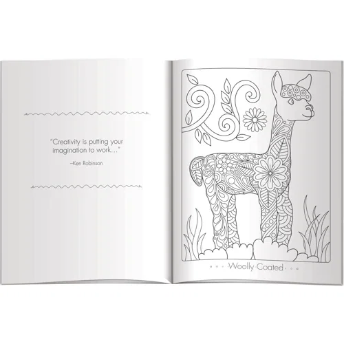 Imprinted 6-pack of colored pencils included with Animals coloring book
