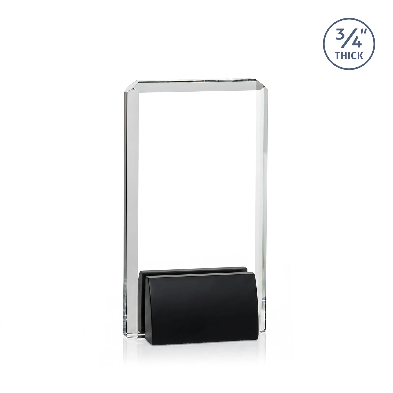 Custom printed Starfire Crystal Rectangle Award Fused to Paired Red Base, metal awards for graduation ceremonies