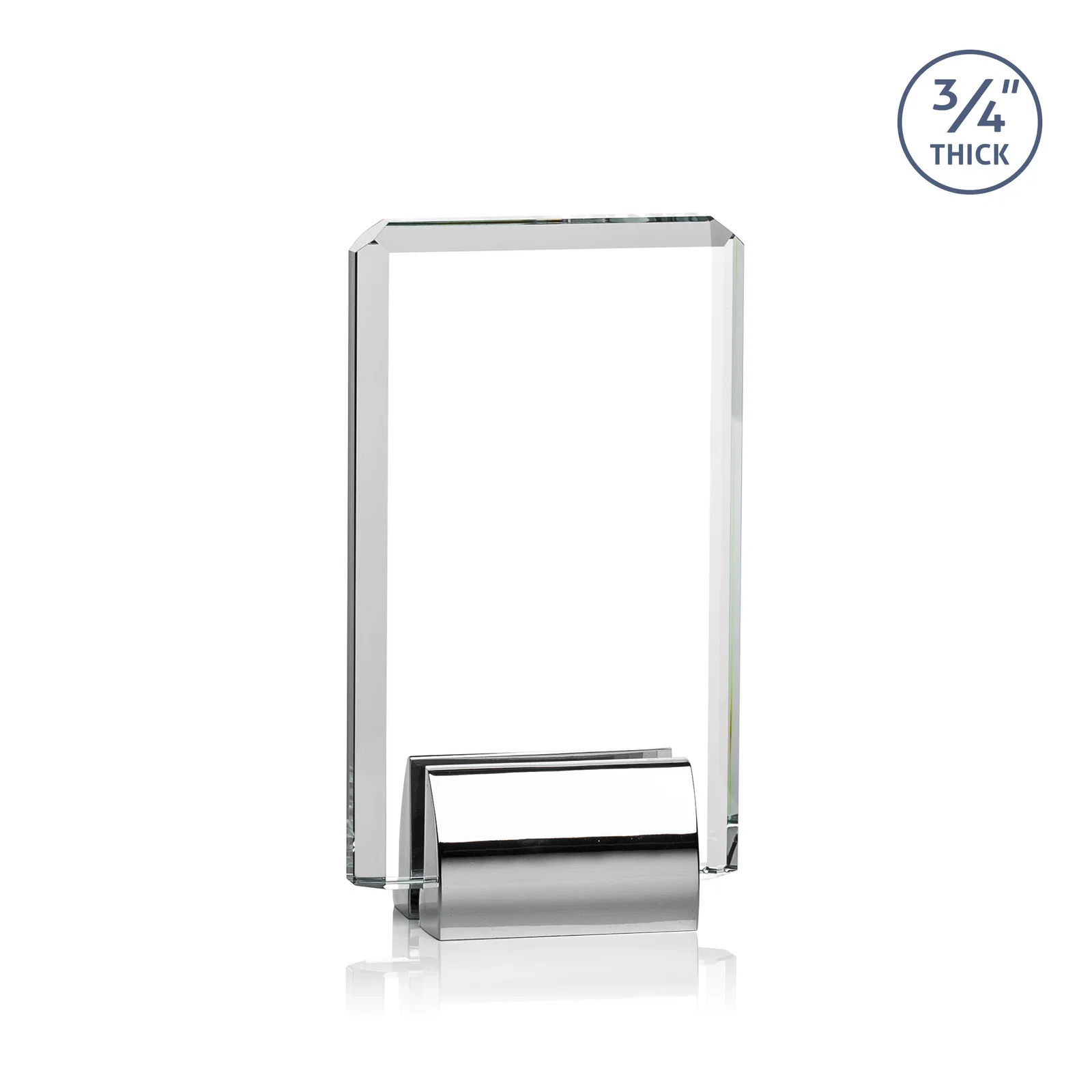 Customized Starfire Crystal Rectangle Award Fused to Paired Red Base, metal awards for corporate award ceremonies