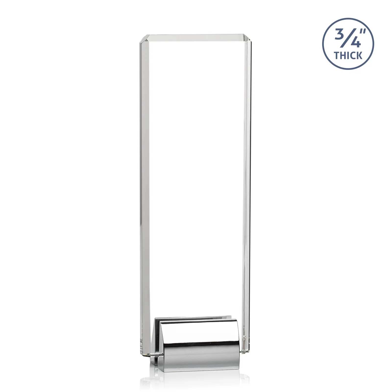 Customized Starfire Crystal Rectangle Award Fused to Paired Red Base, metal awards for sales achievement awards