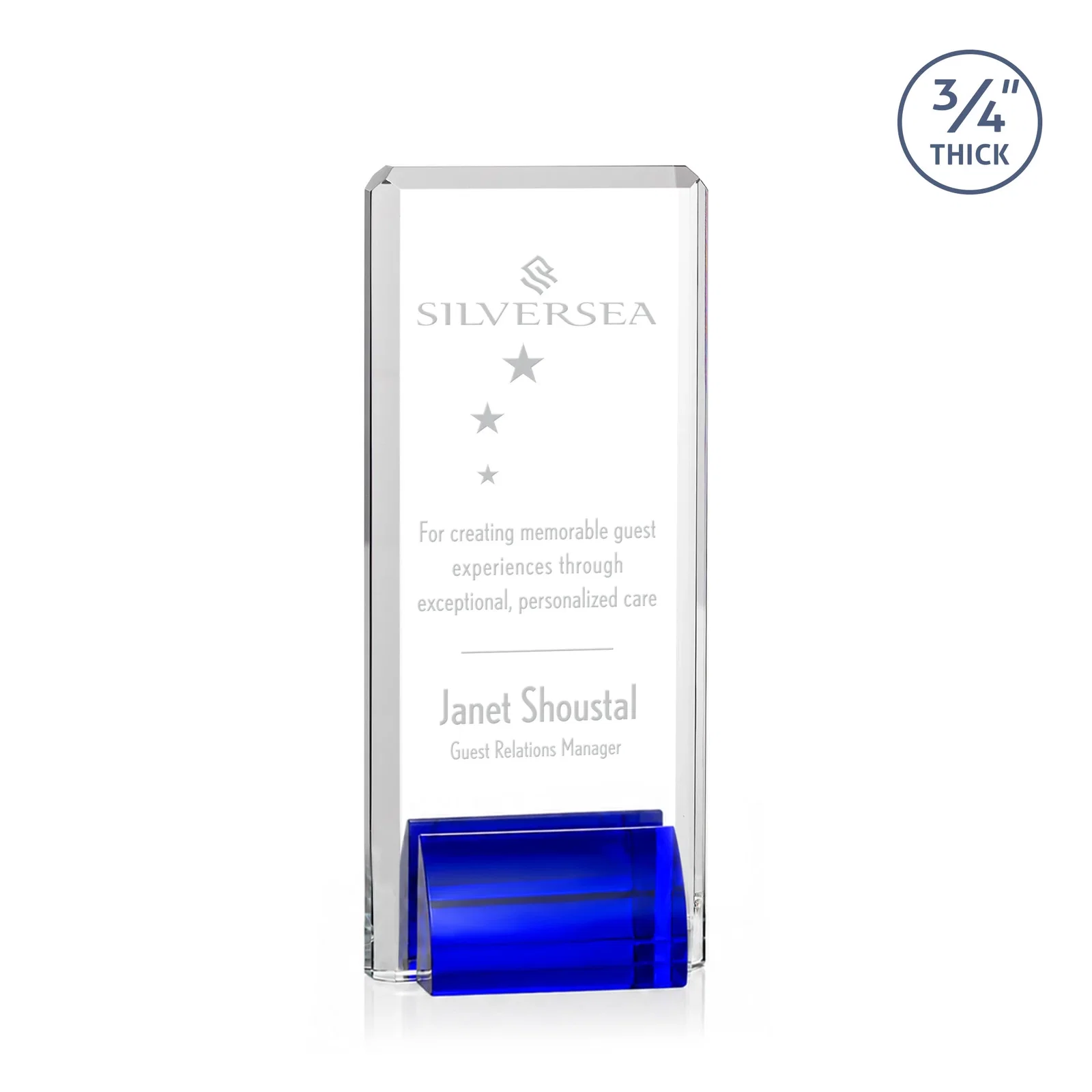 Custom Starfire Crystal Rectangle Award Fused to Paired Red Base, metal awards for safety achievement programs