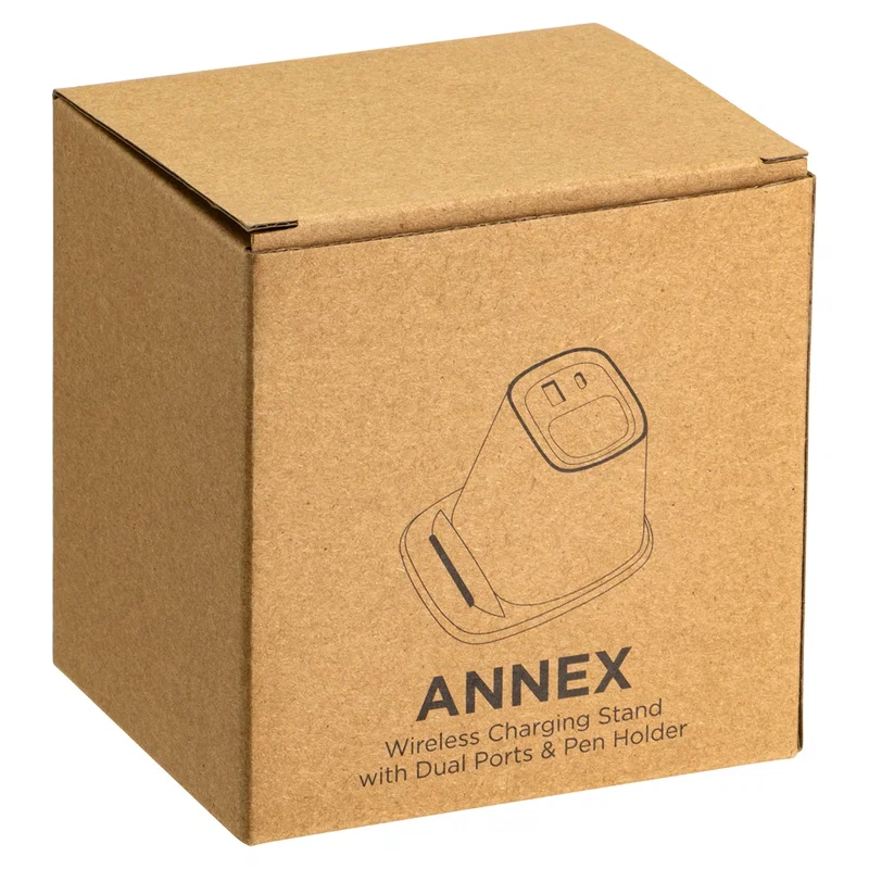 Annex Wireless Charging Stand shown in its retail packaging box