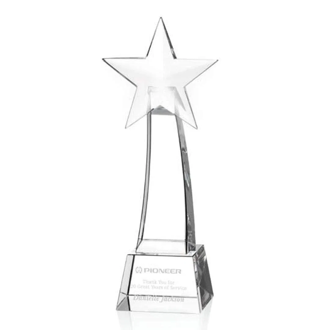 Custom Engraved Crystal Star Award for Employee Recognition - Anson Rise — view 4