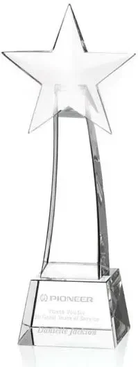 Custom Engraved Crystal Star Award for Employee Recognition - Anson Rise — view 2