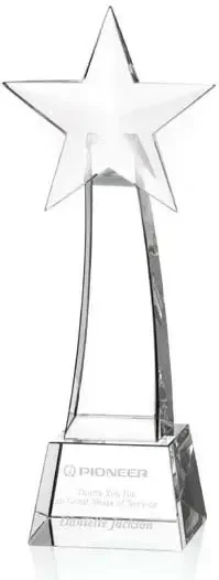 Custom Engraved Crystal Star Award for Employee Recognition - Anson Rise — view 3