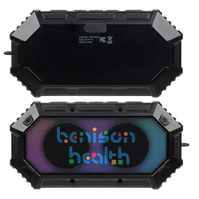 Side profile of the promotional Anthem Light-Up Waterproof Wireless Speaker