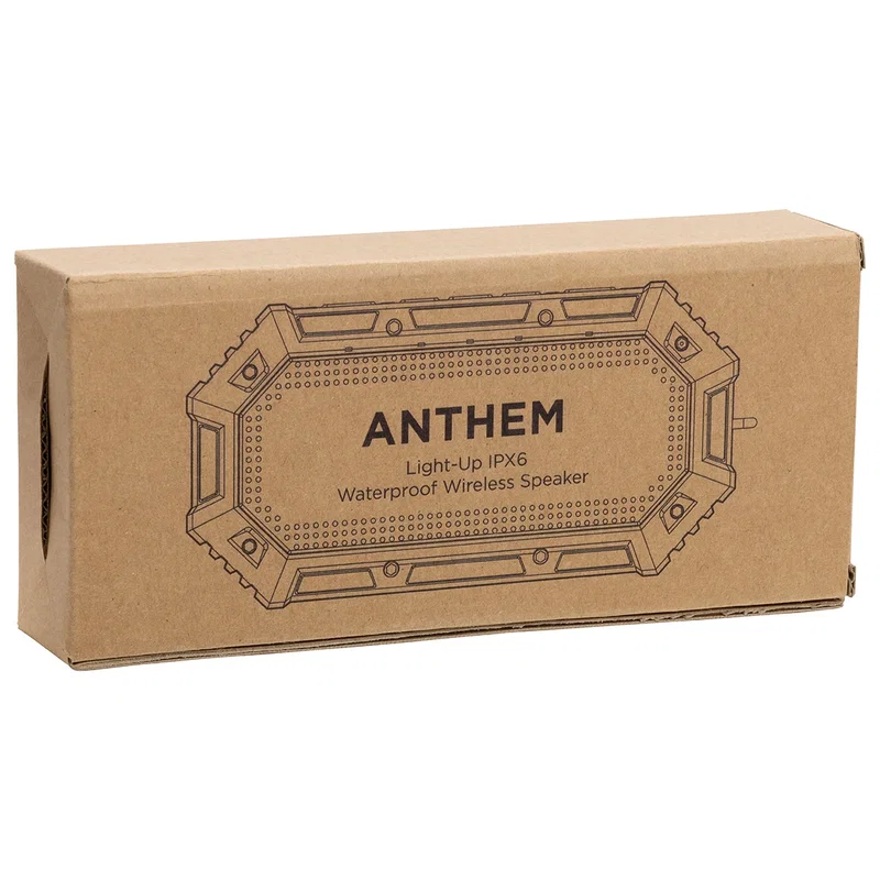 Anthem Light-Up Waterproof Wireless Speaker shown in its retail packaging