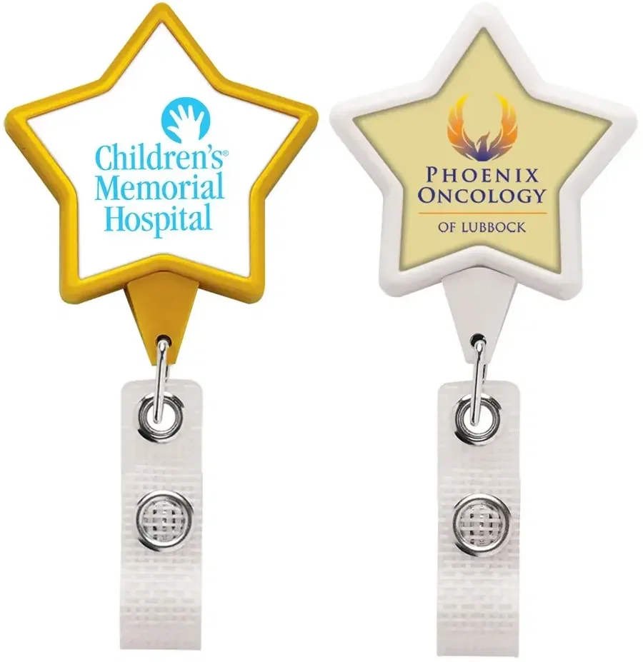 Anti-Microbial Star Shape Badge Reel (Single & Double Strap)