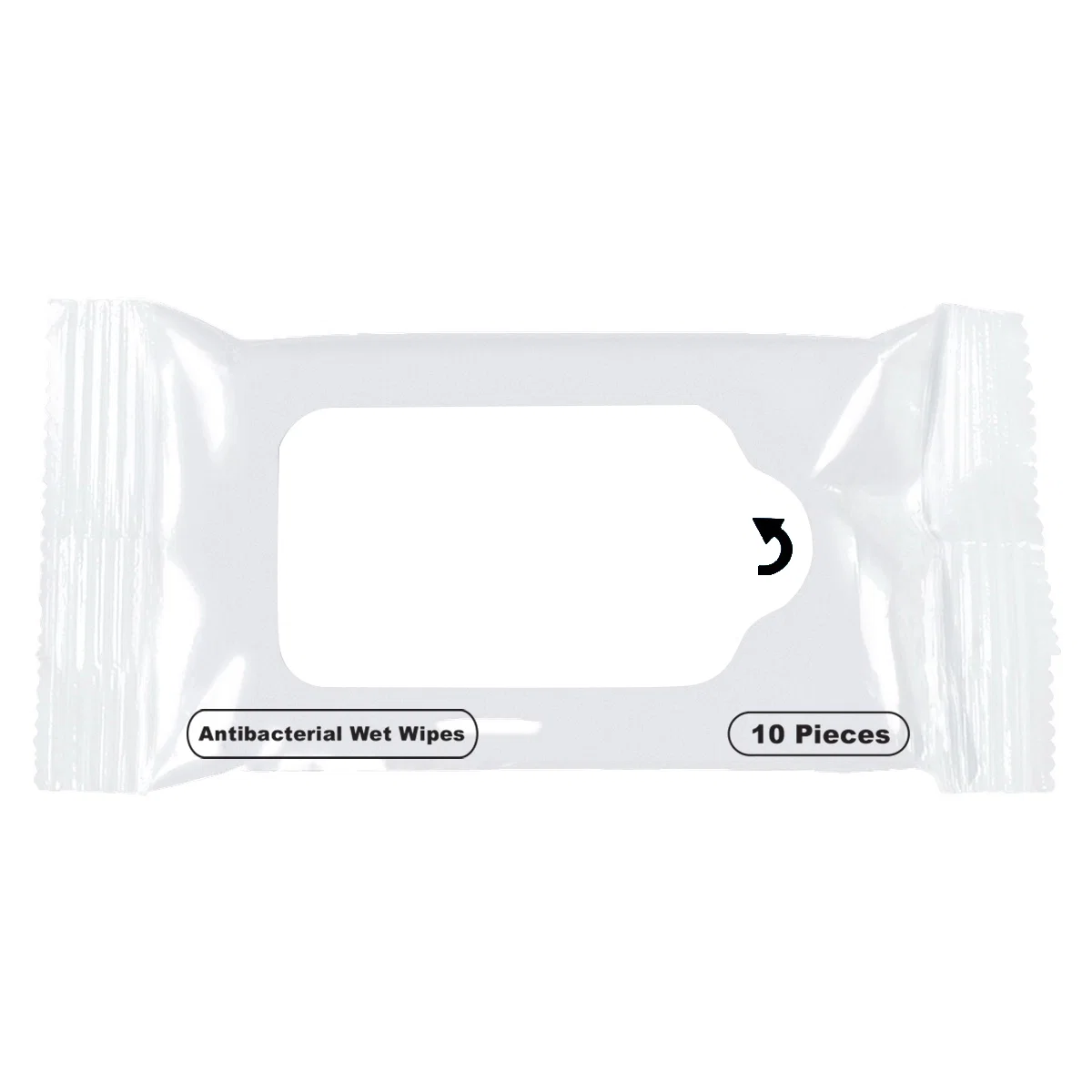 Sealed single use sachet shown from the front