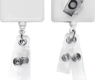 Antimicrobial Double Vinyl Strap Secure ID Badge Reel (Rectangle, Round, Oval and Square) — view 2