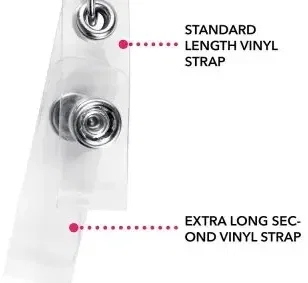Antimicrobial Double Vinyl Strap Secure ID Badge Reel (Rectangle, Round, Oval and Square) — view 3