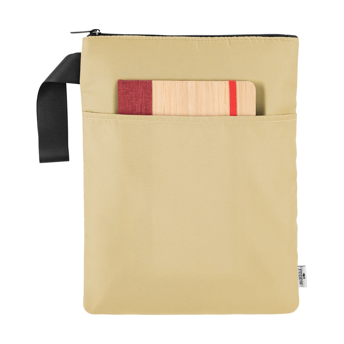 Tablet sliding into the protective pouch
