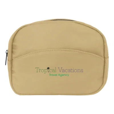 Essentials pouch made from rPET, sized for travel toiletries