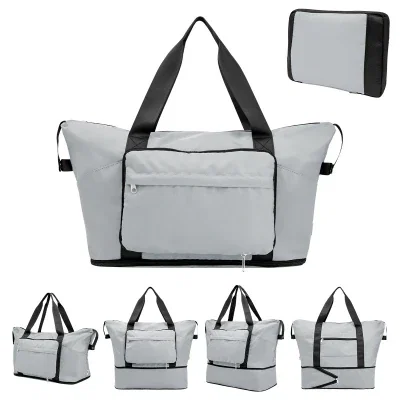 Shoulder strap draped over the top handle