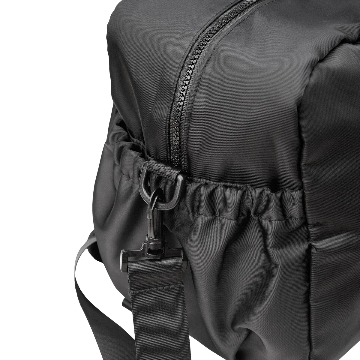 Converted back into duffel mode on a gym bench