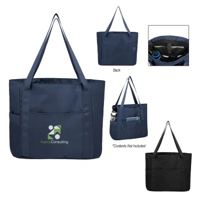 Weekender tote bag in rPET fabric, seen from the front