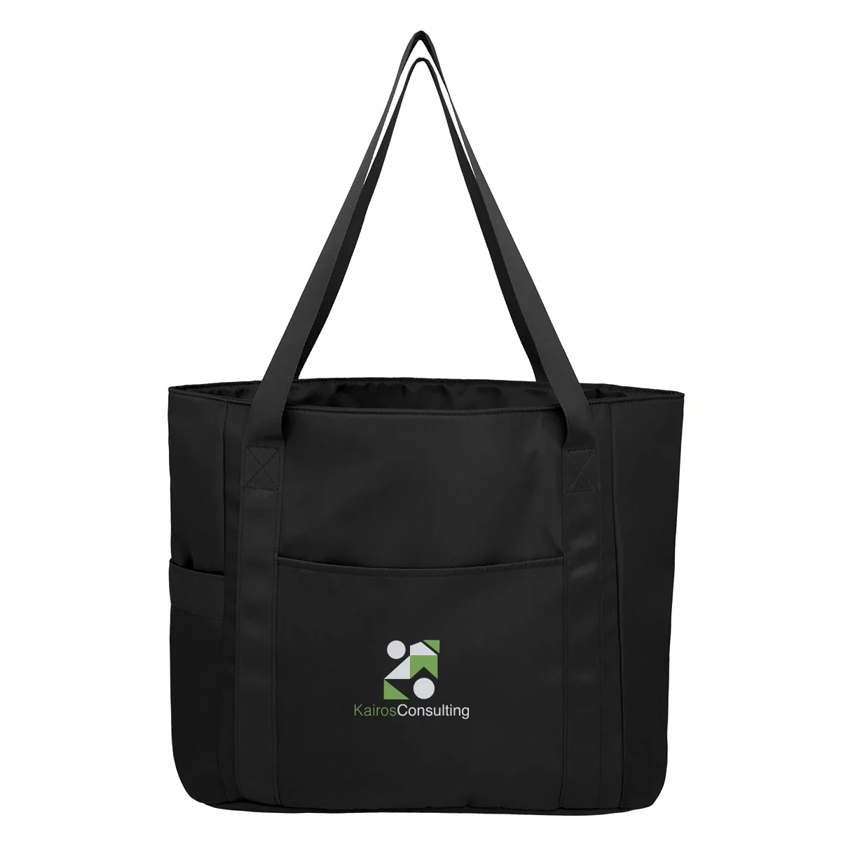 Open framing gives the weekender tote bag plenty of room