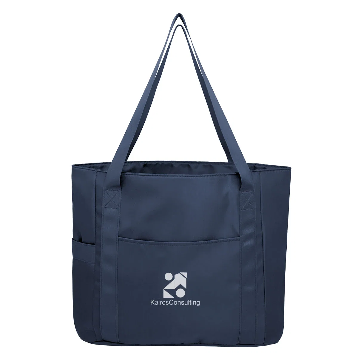 Vertical framing of the weekender tote bag seen straight on