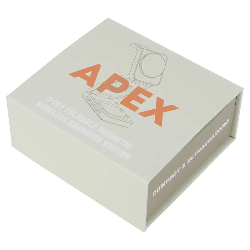 Custom Apex charging station shown in its retail packaging box