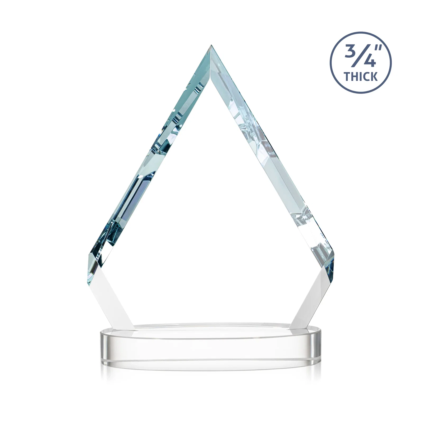 Custom engraved Starfire Crystal Diamond Award With a Full-Color Printed Base, awards for corporate award ceremonies