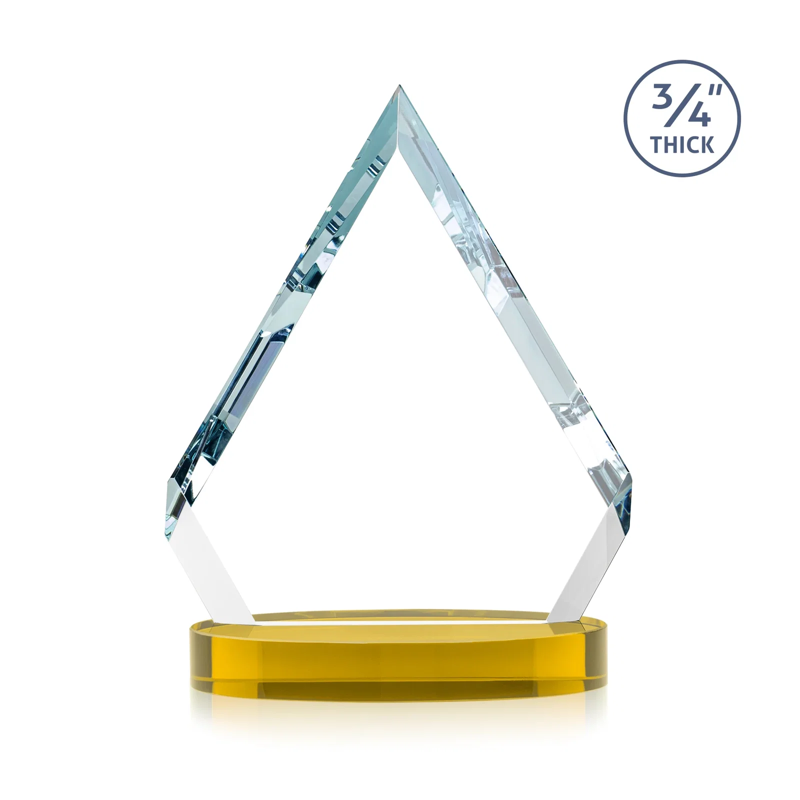 Custom engraved Starfire Crystal Diamond Award With a Full-Color Printed Base, awards for graduation ceremonies