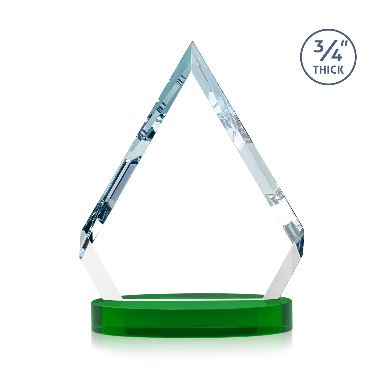Custom engraved Starfire Crystal Diamond Award With a Full-Color Printed Base, awards for dealer and partner awards