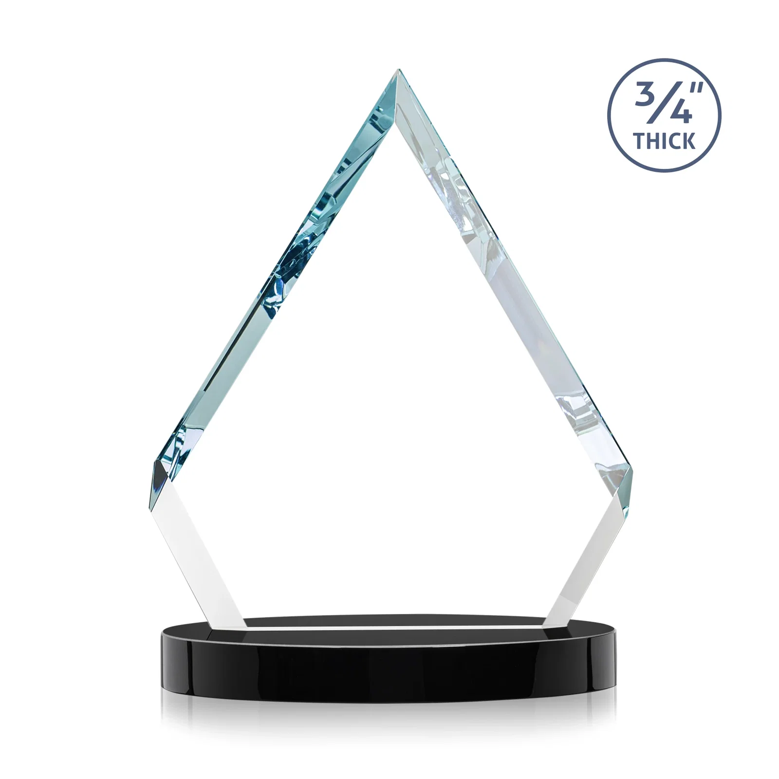 Custom Starfire Crystal Diamond Award With a Full-Color Printed Base, awards, with your logo for service anniversary gifts
