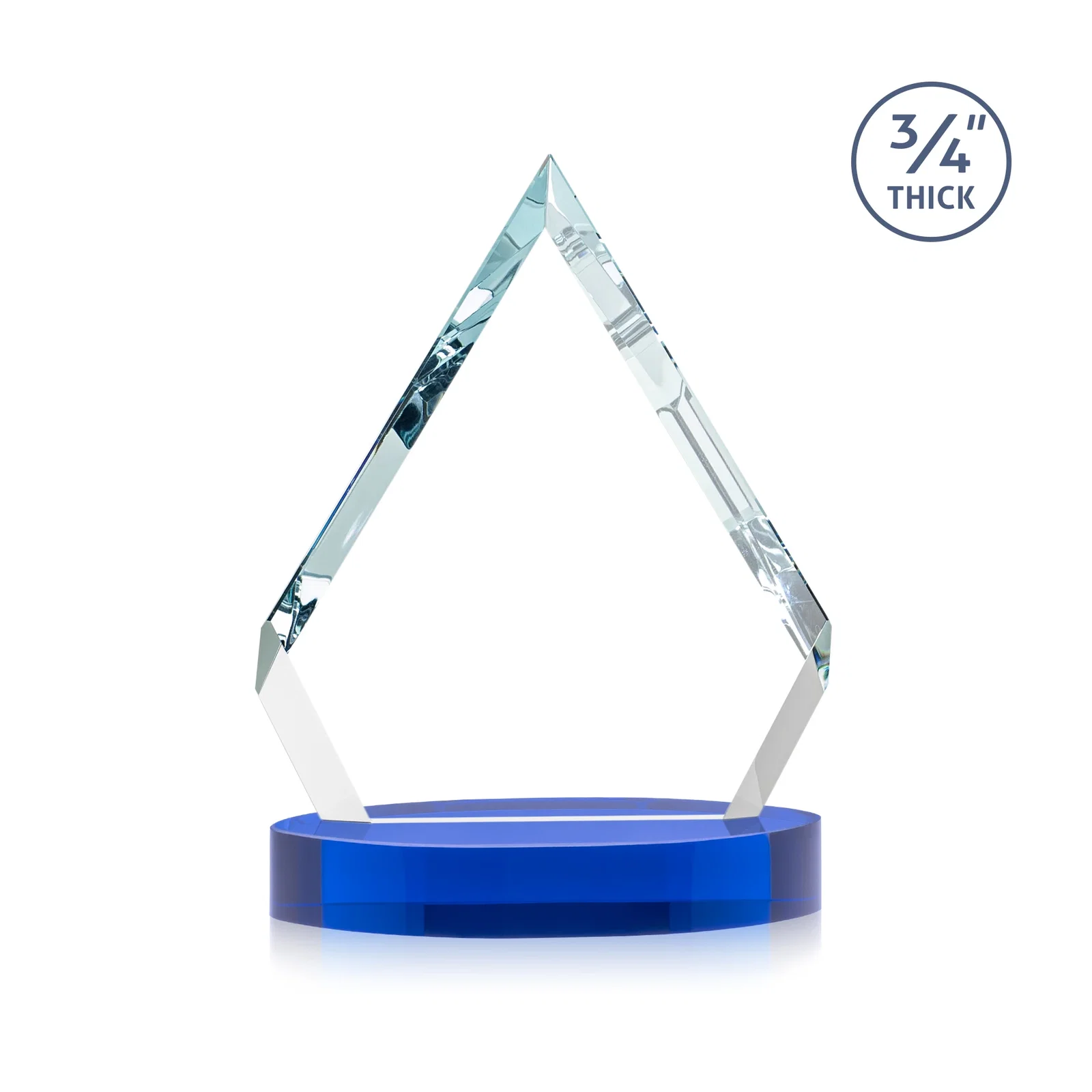 Custom Starfire Crystal Diamond Award With a Full-Color Printed Base, awards, with your logo for sales achievement awards