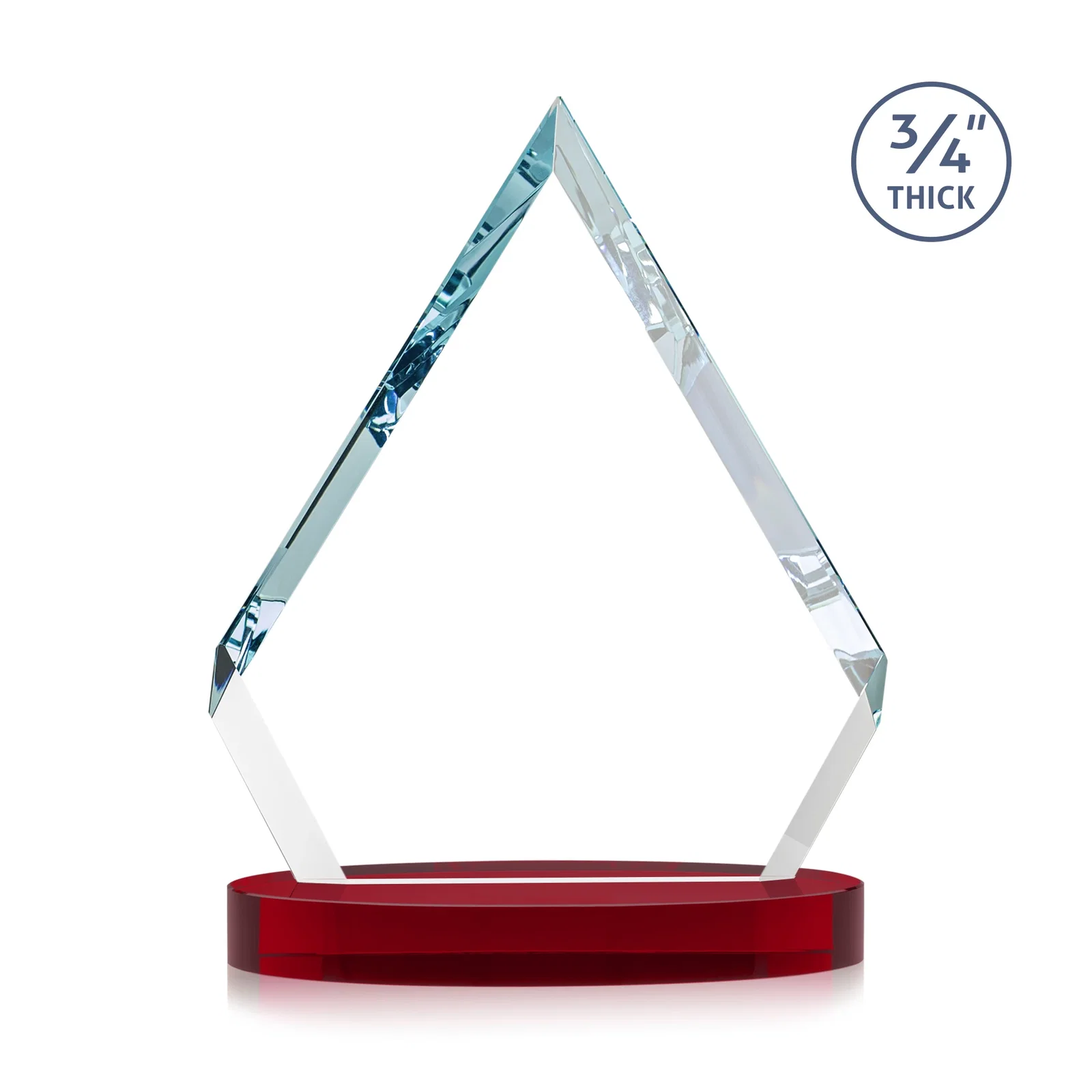 Custom Starfire Crystal Diamond Award With a Full-Color Printed Base, awards, with your logo for safety achievement programs