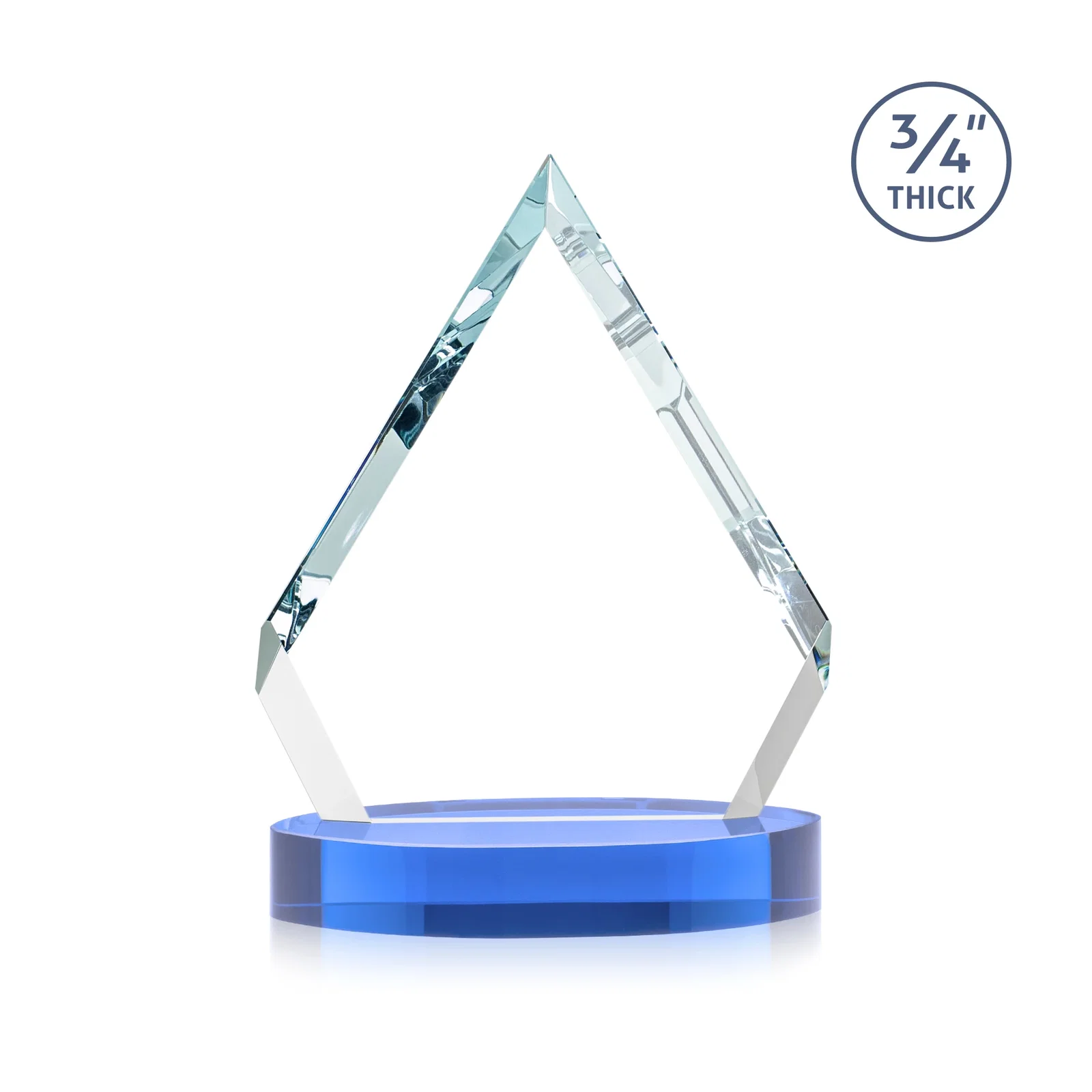 Custom Starfire Crystal Diamond Award With a Full-Color Printed Base, awards, with your logo for volunteer appreciation