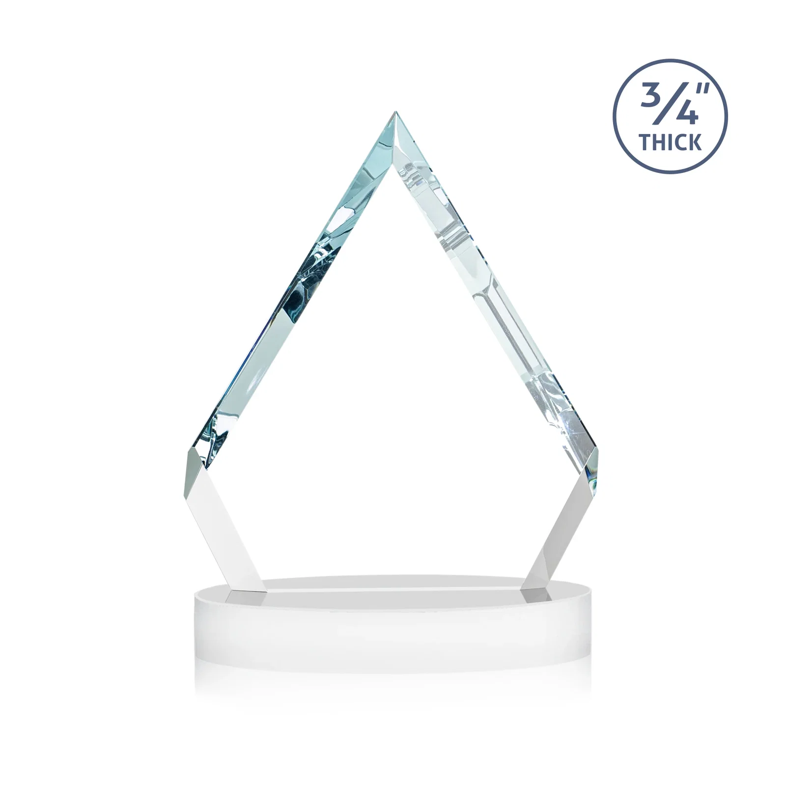 Personalized Starfire Crystal Diamond Award With a Full-Color Printed Base, awards, with your logo for employee recognition