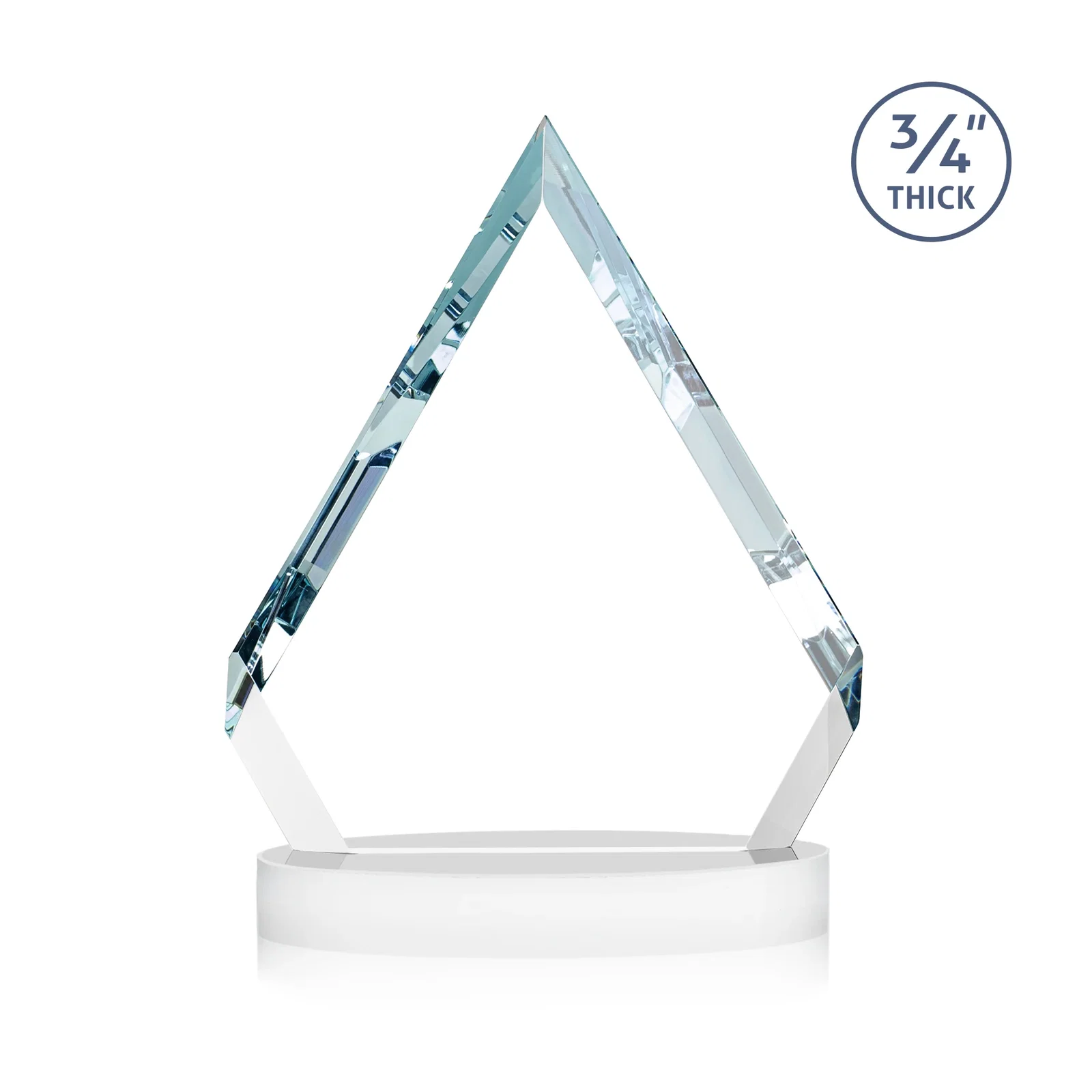 Personalized Starfire Crystal Diamond Award With a Full-Color Printed Base, awards, with your logo for corporate award ceremonies
