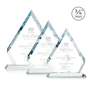Starfire Crystal Diamond Award With Alternating-Angle Bevel Facets