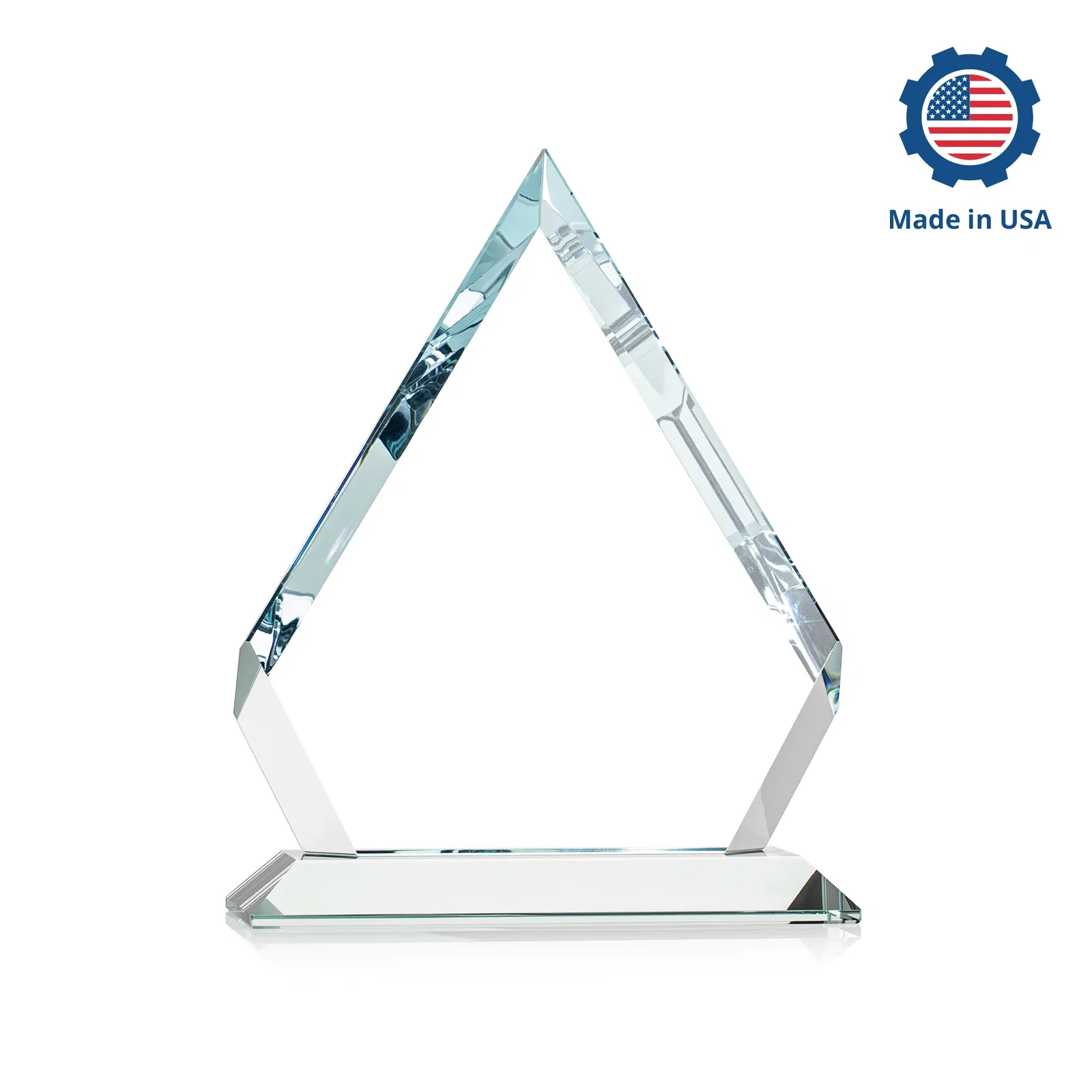 Personalized Starfire Crystal Diamond Award With Alternating-Angle Bevel Facets, with your logo for retirement presentations