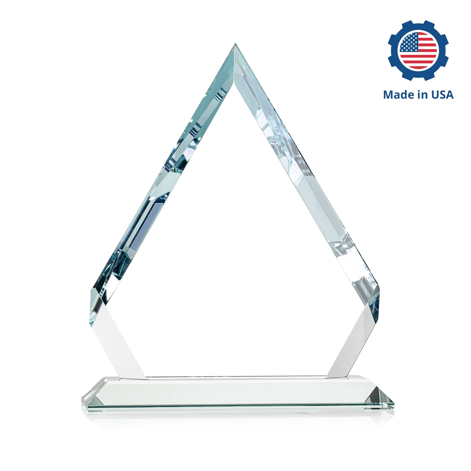 Personalized Starfire Crystal Diamond Award With Alternating-Angle Bevel Facets, with your logo for team milestone celebrations