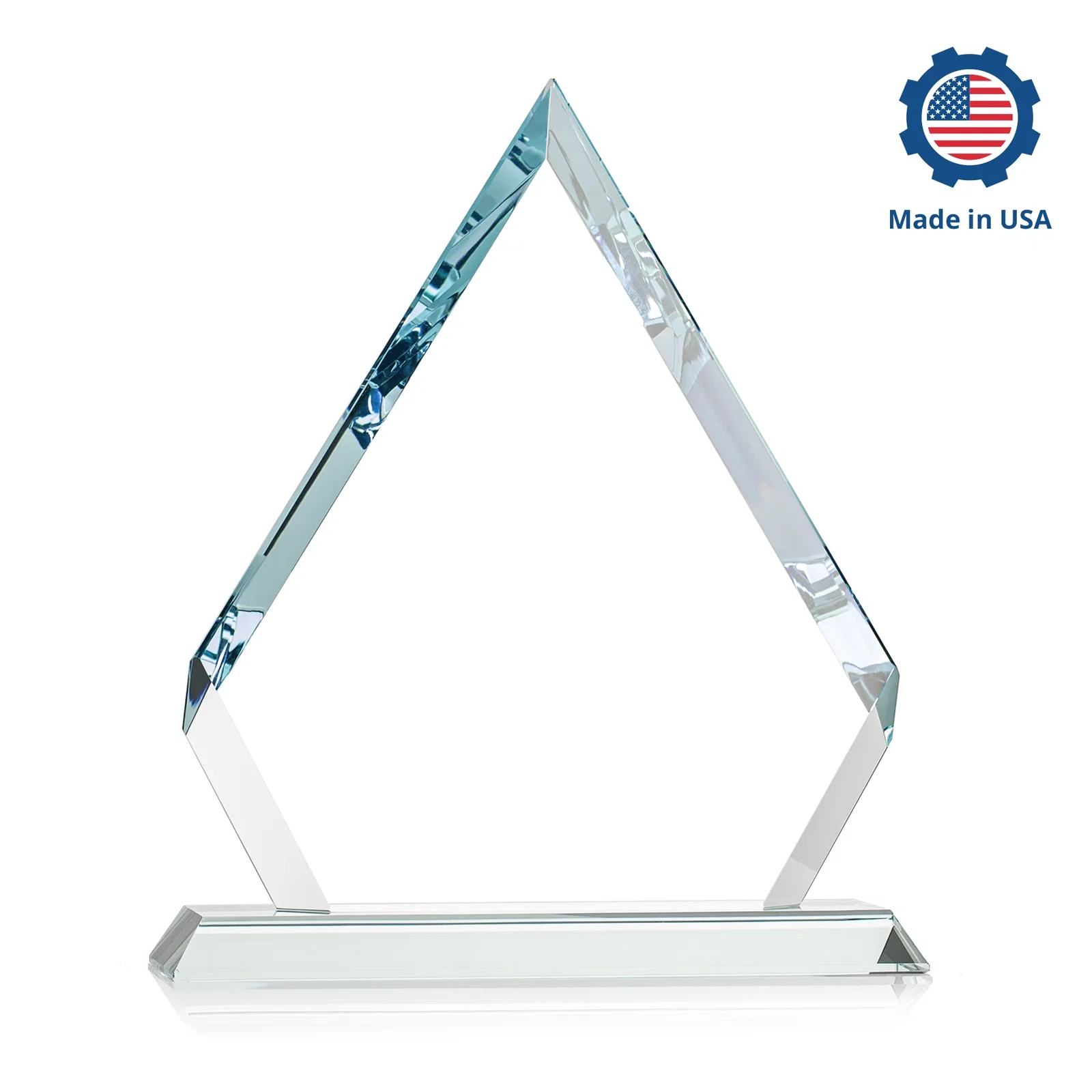 Personalized Starfire Crystal Diamond Award With Alternating-Angle Bevel Facets, with your logo for donor appreciation