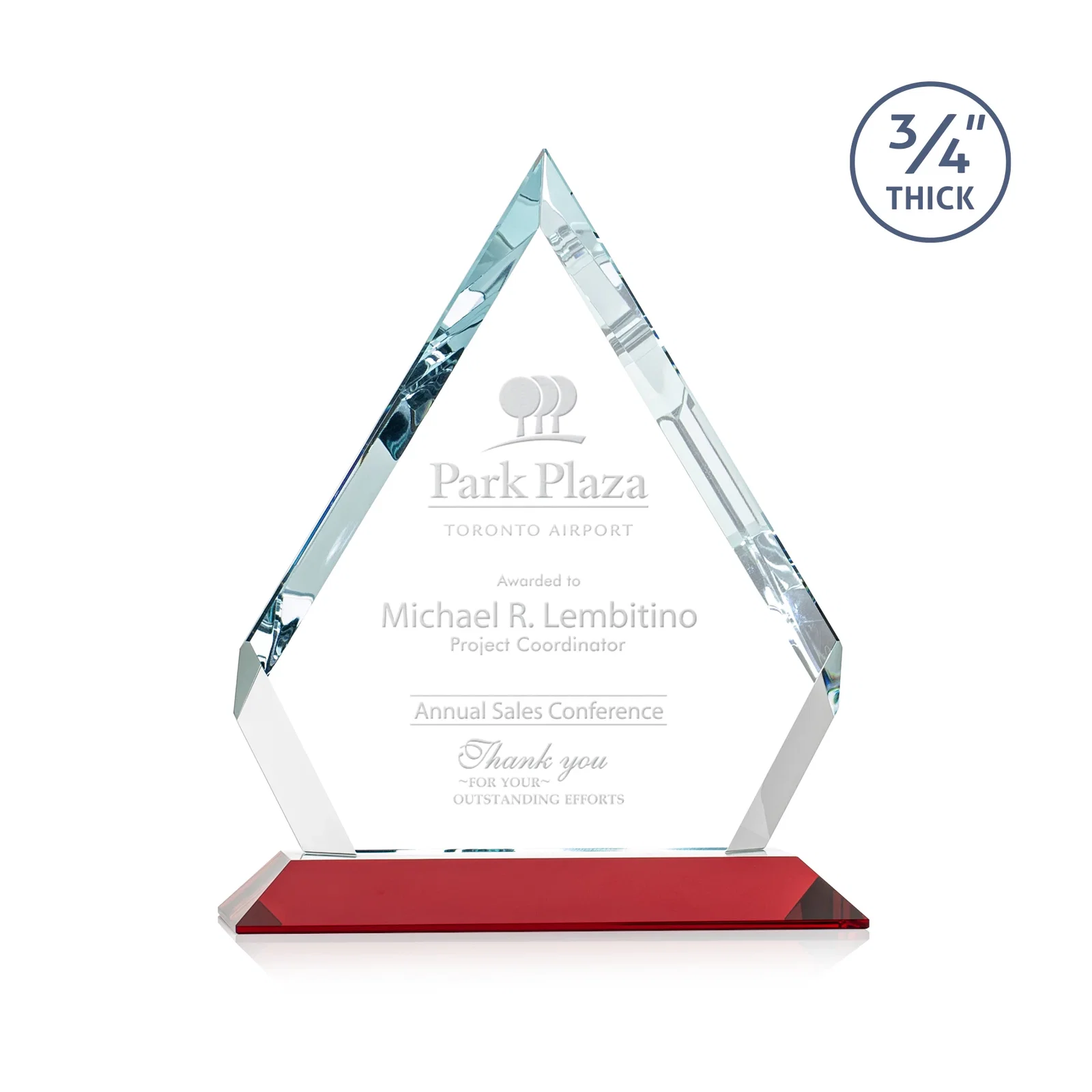 Promotional Starfire Crystal Diamond Award With Alternating-Angle Bevel Facets for corporate award ceremonies