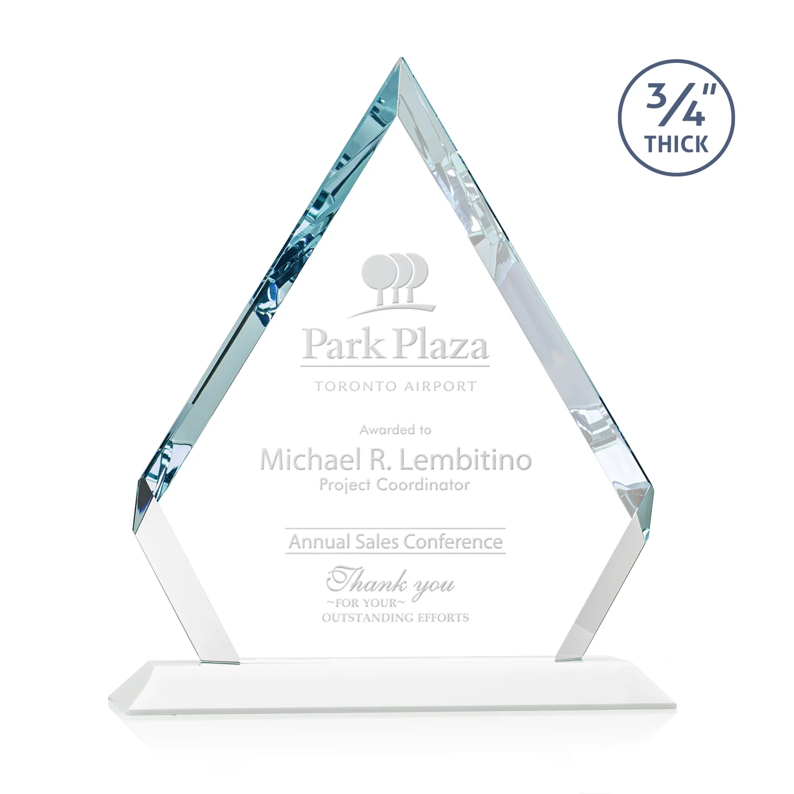 Promotional Starfire Crystal Diamond Award With Alternating-Angle Bevel Facets for company anniversary events