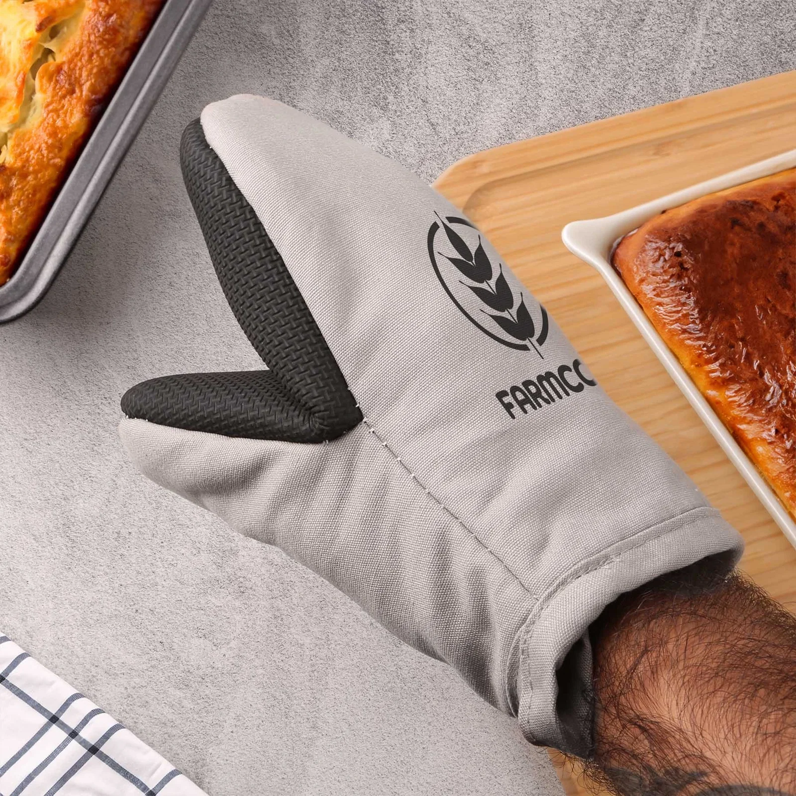 Apex Puppet Oven Mitt being worn