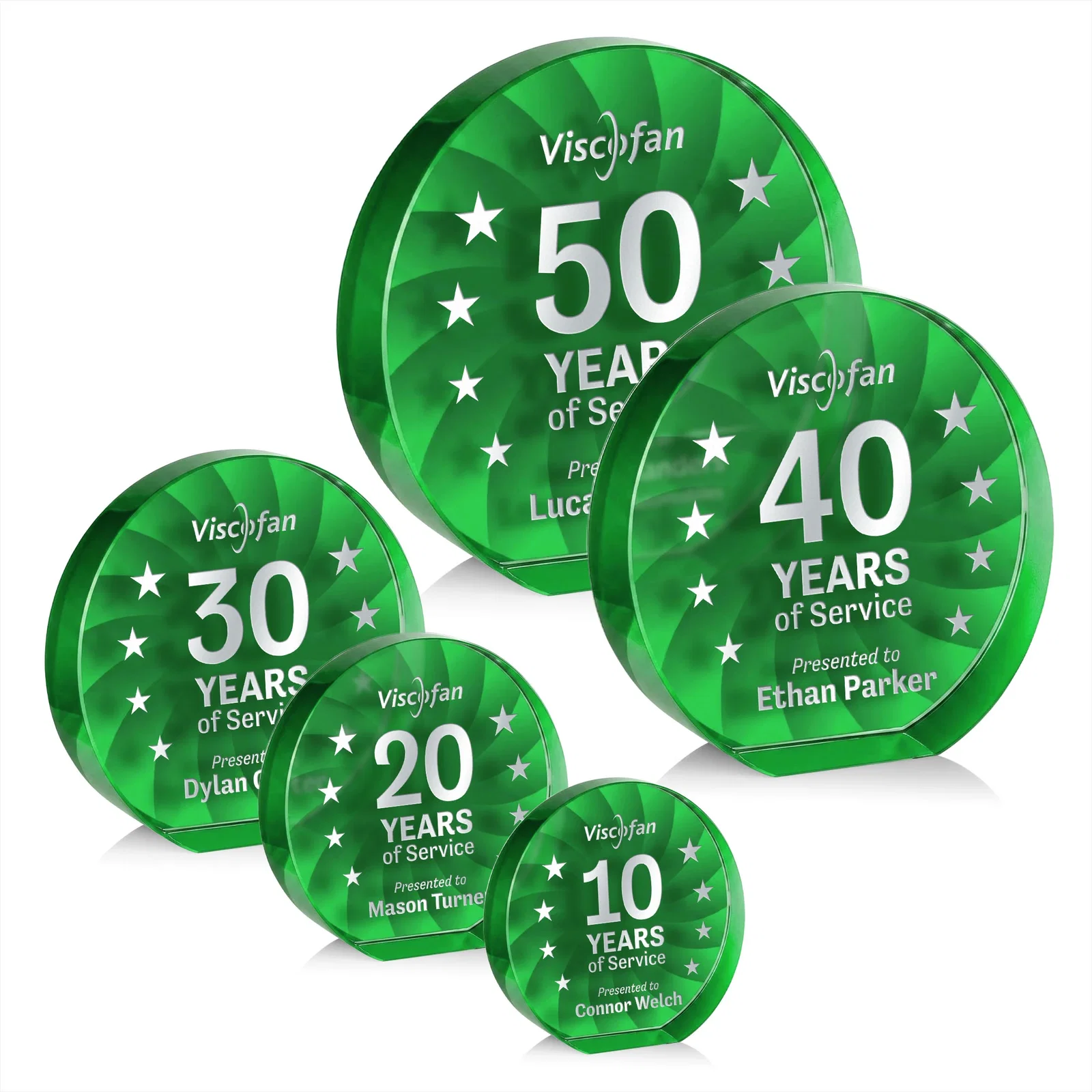 Custom Optical Crystal Circle Award in 9 Colors for employee recognition