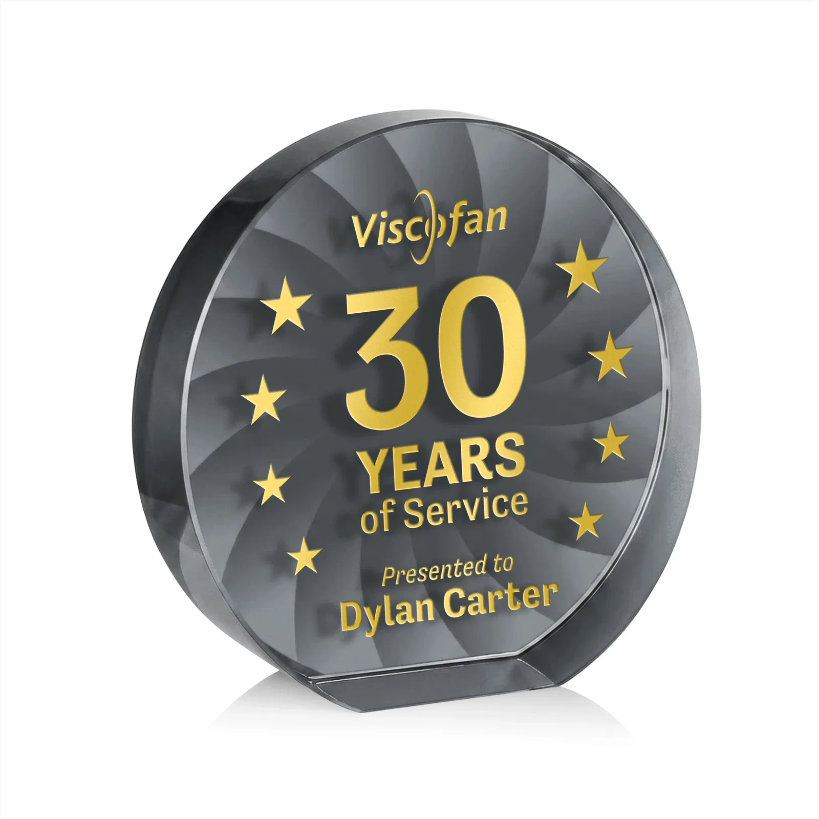 Custom Optical Crystal Circle Award in 9 Colors for volunteer appreciation