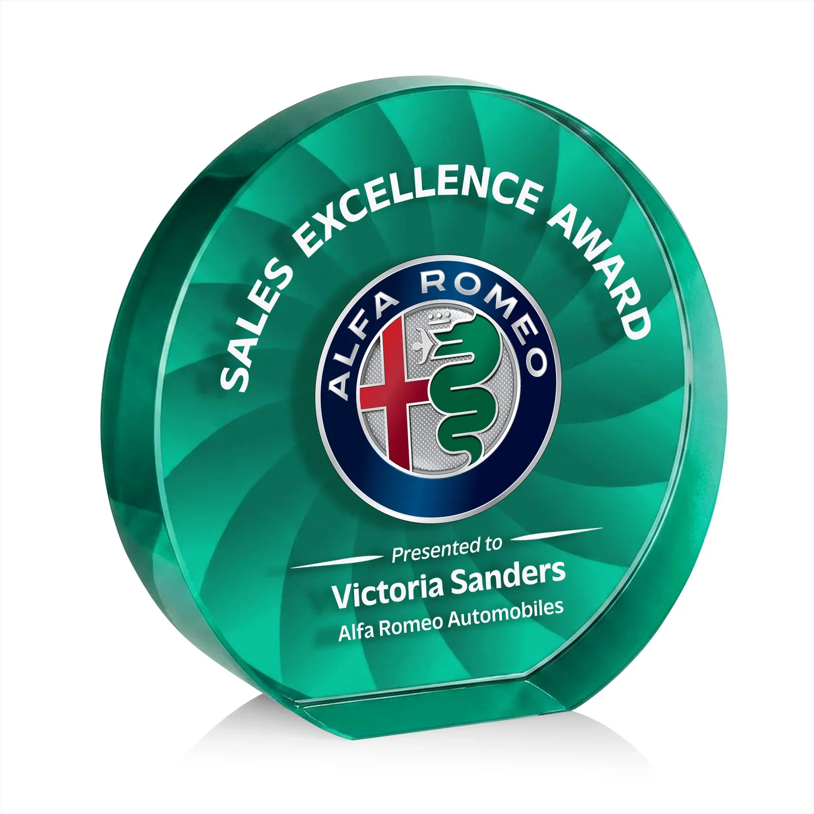 Personalized Optical Crystal Circle Award in 9 Colors, with your logo for donor appreciation