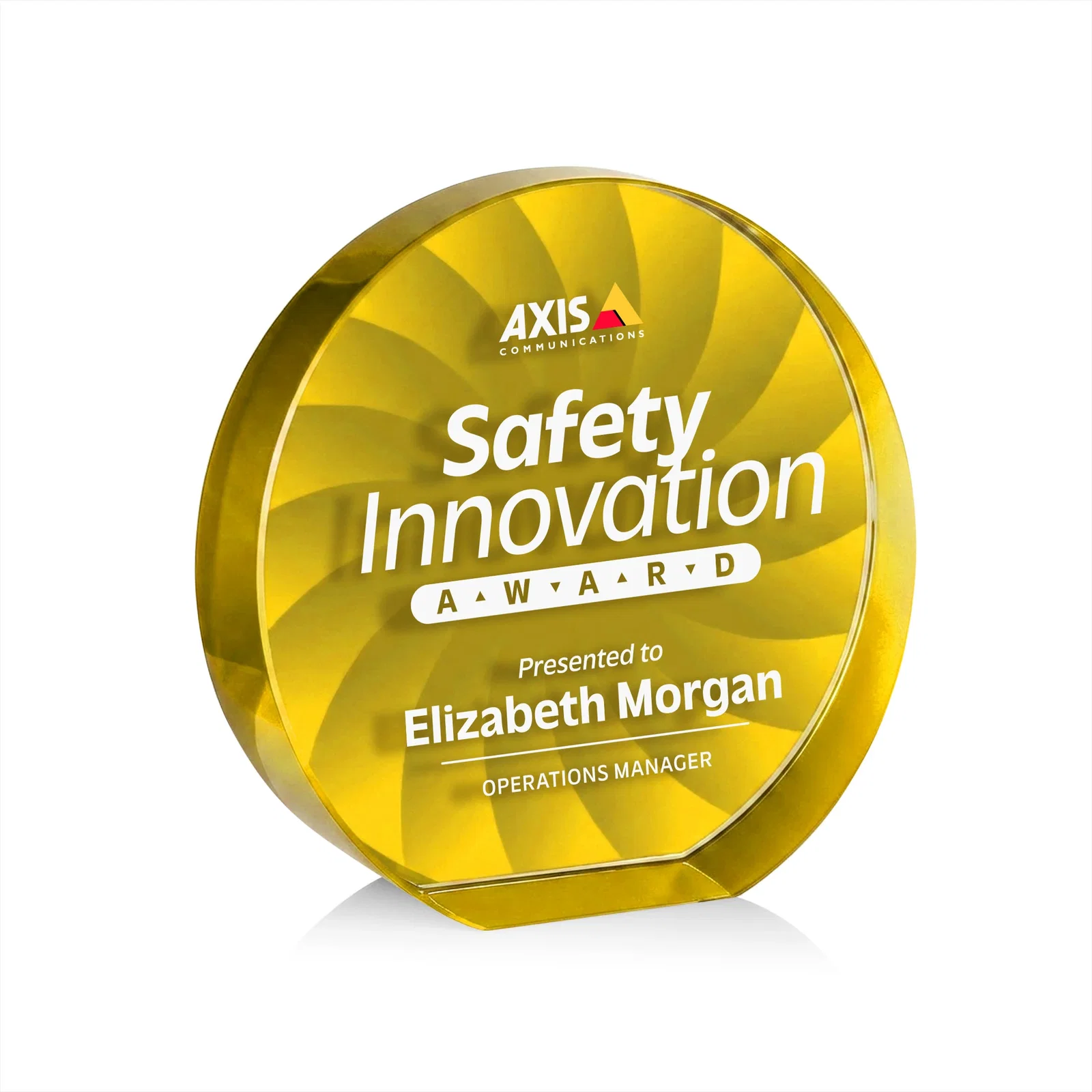 Personalized Optical Crystal Circle Award in 9 Colors, with your logo for volunteer appreciation