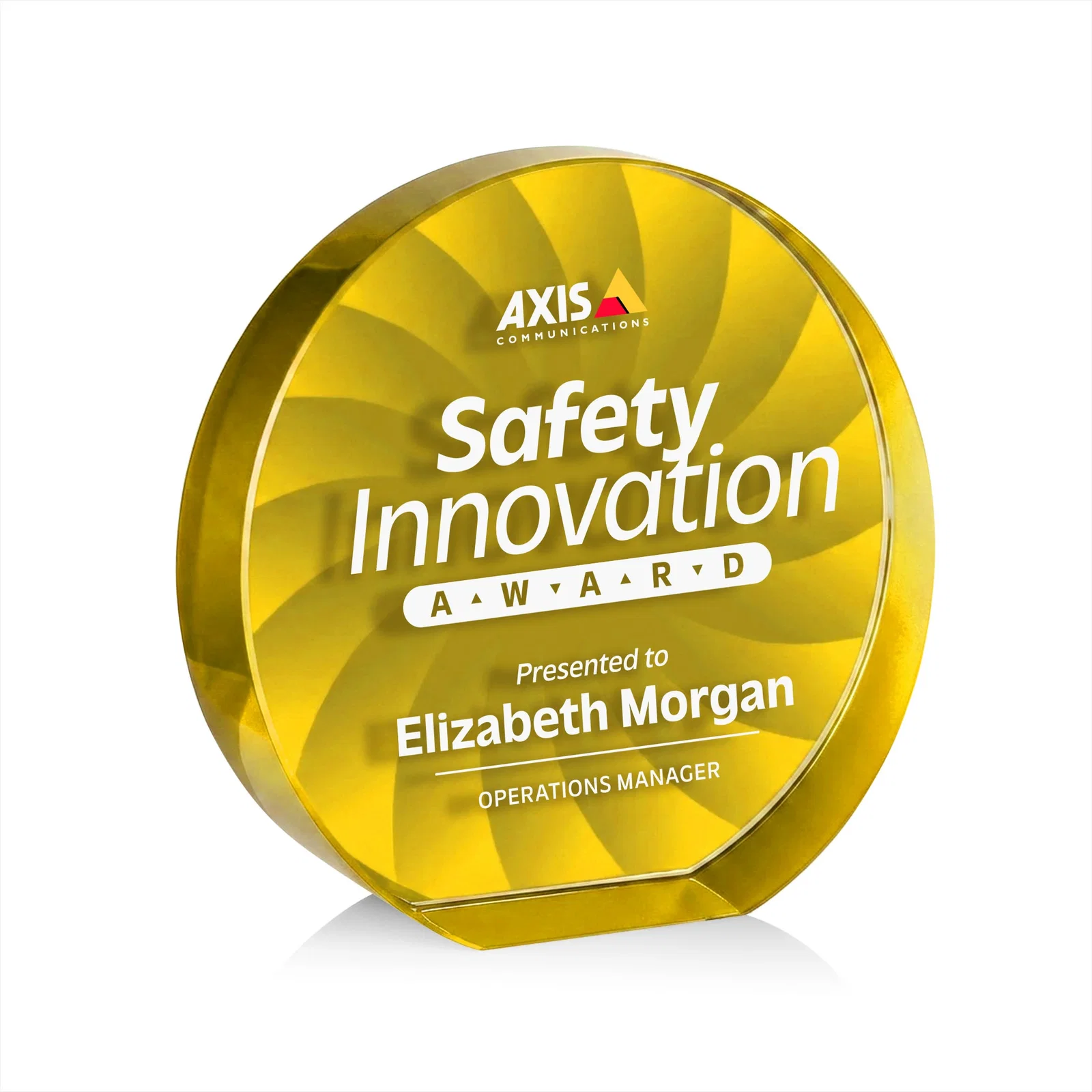 Personalized Optical Crystal Circle Award in 9 Colors, with your logo for dealer and partner awards