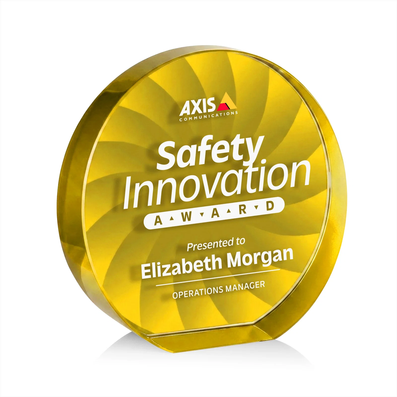 Personalized Optical Crystal Circle Award in 9 Colors, with your logo for company anniversary events