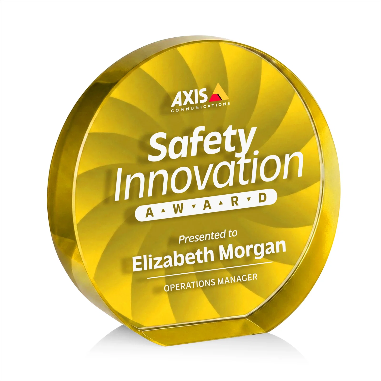 Promotional Optical Crystal Circle Award in 9 Colors, with your logo for employee recognition