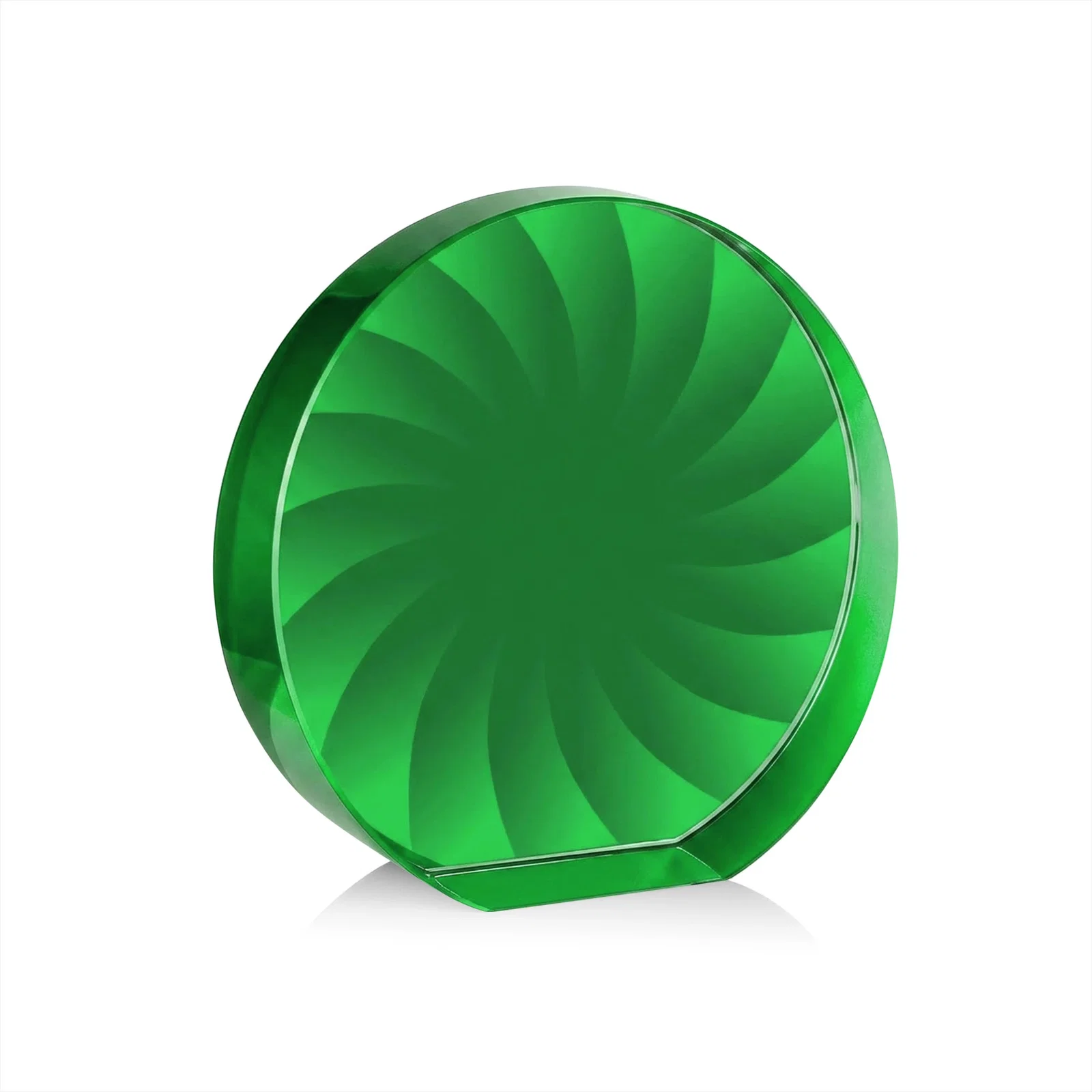 Promotional Optical Crystal Circle Award in 9 Colors, with your logo for corporate award ceremonies