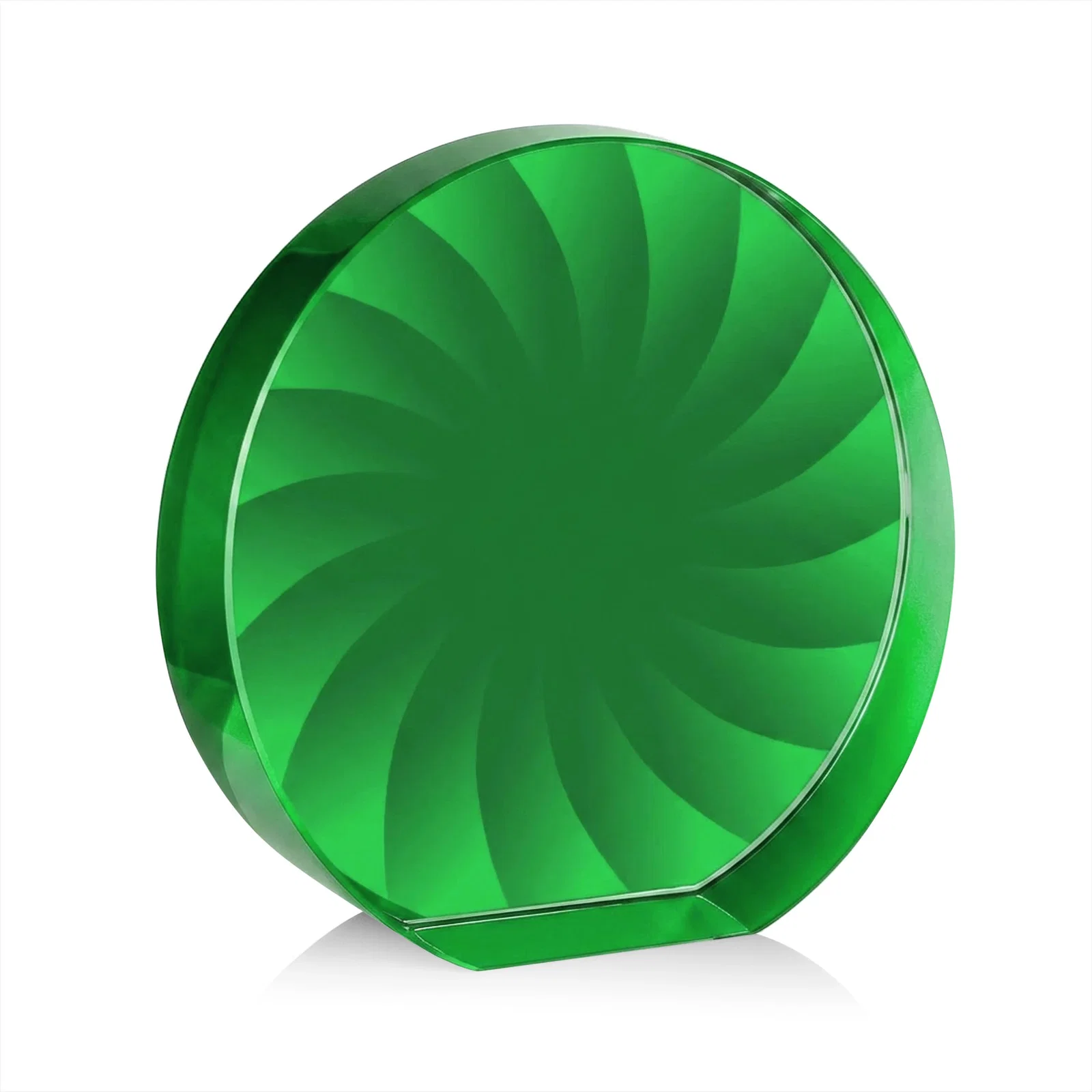 Promotional Optical Crystal Circle Award in 9 Colors, with your logo for retirement presentations