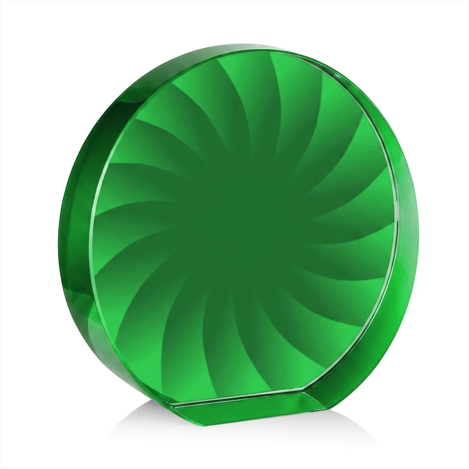 Promotional Optical Crystal Circle Award in 9 Colors, with your logo for team milestone celebrations